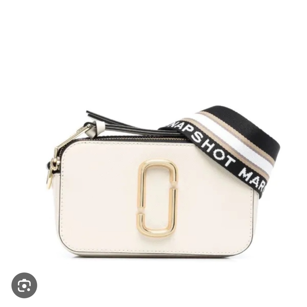 Marc Jacobs Cream Crossbody Bag with Gold Accent